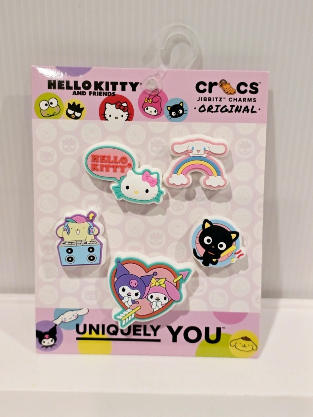 Crocs Hello Kitty and Friends 5-Pack Shoe Charms Jibbitz Pompompurin Cinnamoroll